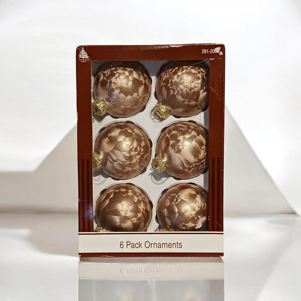 Enchanted Forest 6-Pack Gold Textured Christmas Ornaments